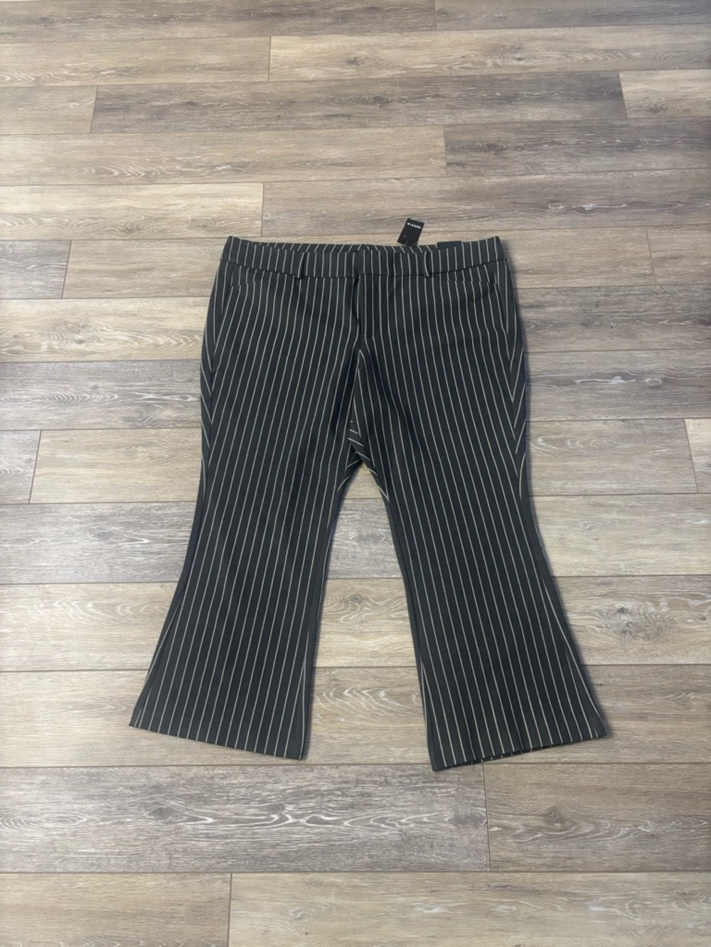 Torrid Studio Luxe Ponte Trouser Boot Pants Sz 24S Short Pinstripe Office NWT